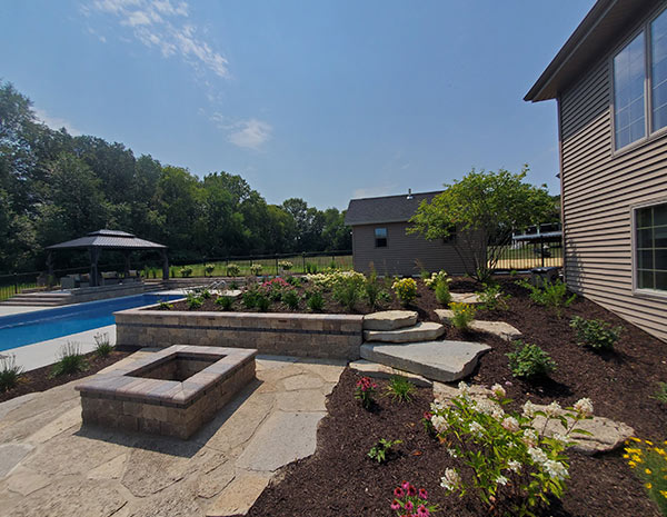 Beautiful backyard with pool